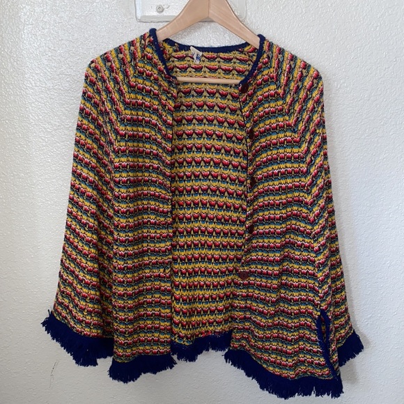 Vintage Orlon Knitted Button Down Poncho Shawl Cape Wrap - Picture 8 of 15